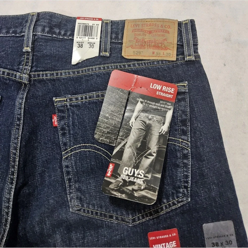 Levis 529 Jeans Mens Sz 38 X 30‎ NEW Vtg 2002 Y2K  Low Rse Straight Relaxed Fit